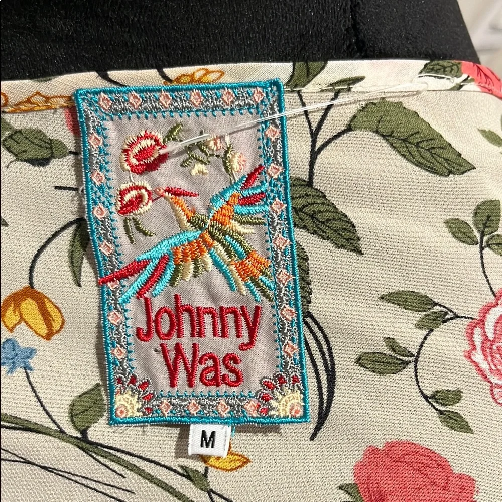 Johnny Was Floral Kimono with Fringe - Picture 2 of 9
